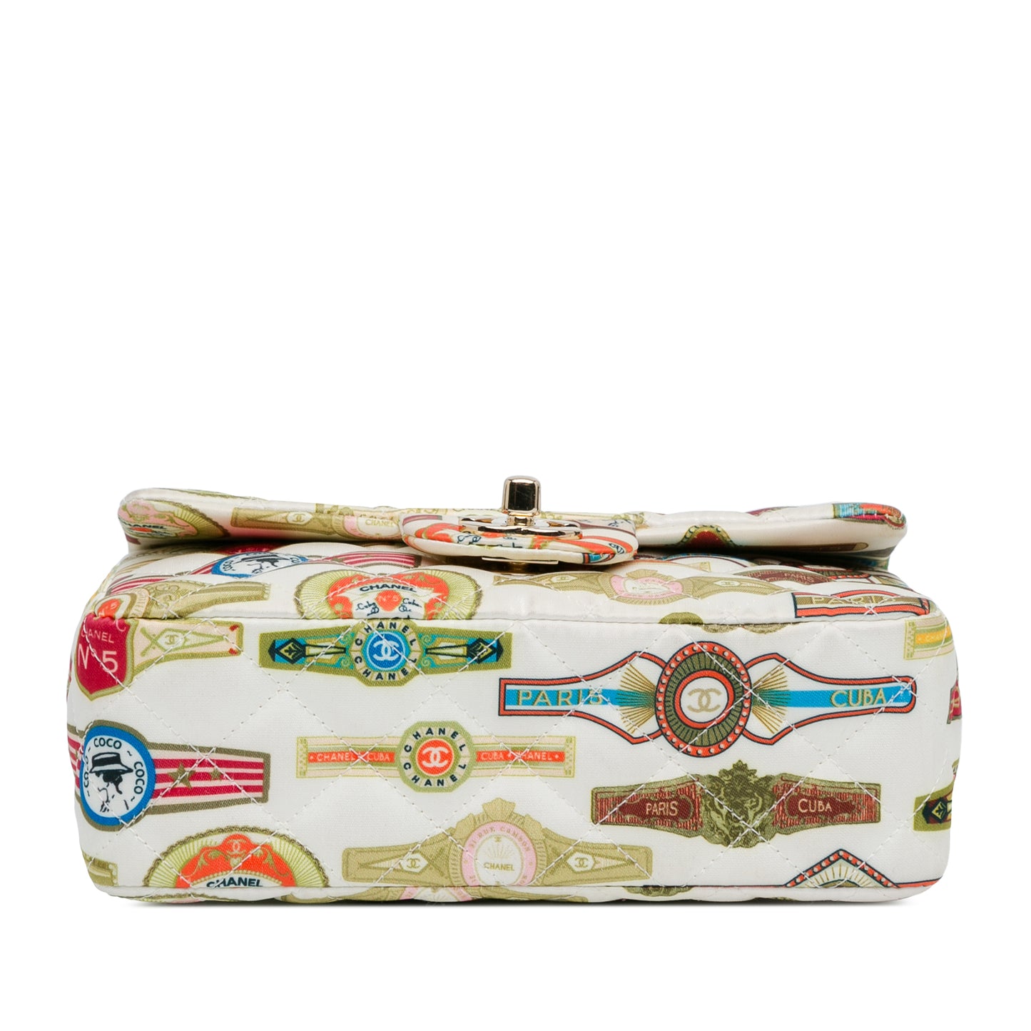 Chanel Mini Rectangular Classic Printed Satin Cuba Single Flap