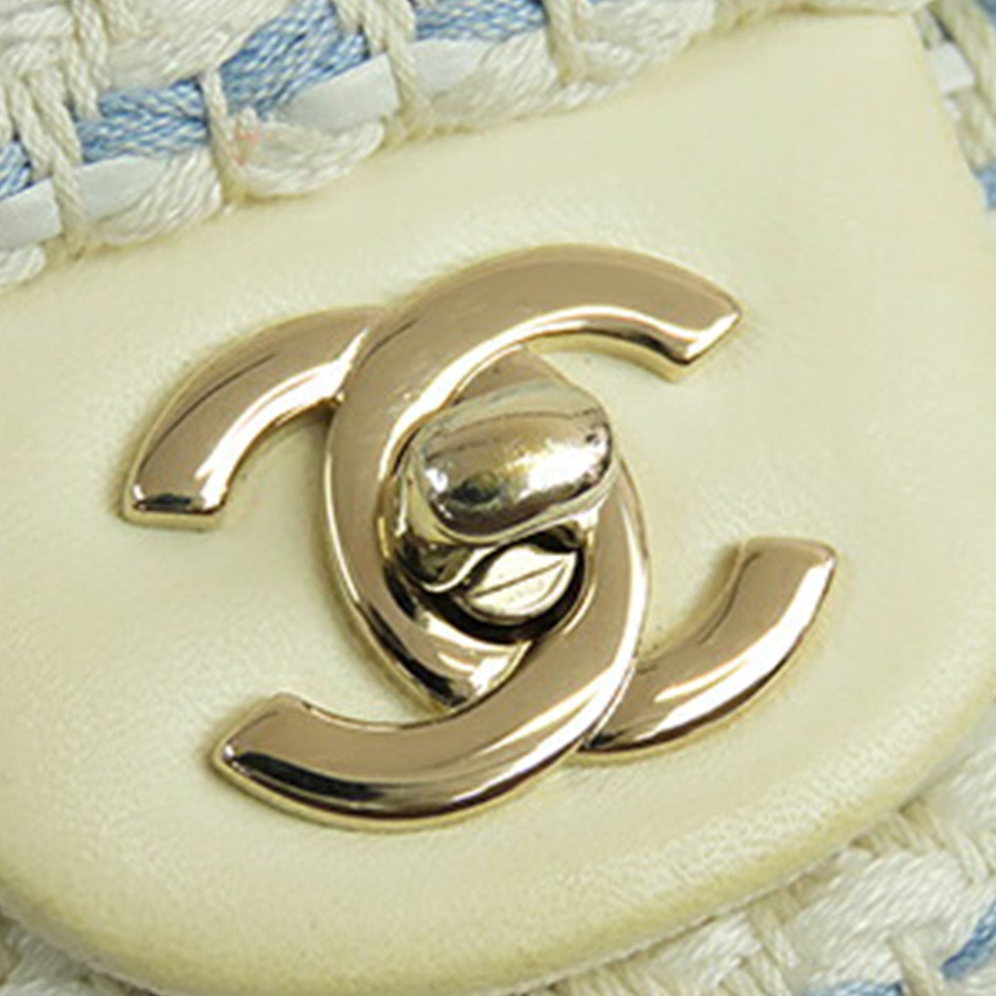 Chanel Mini Rectangular Woven Cotton Single Flap