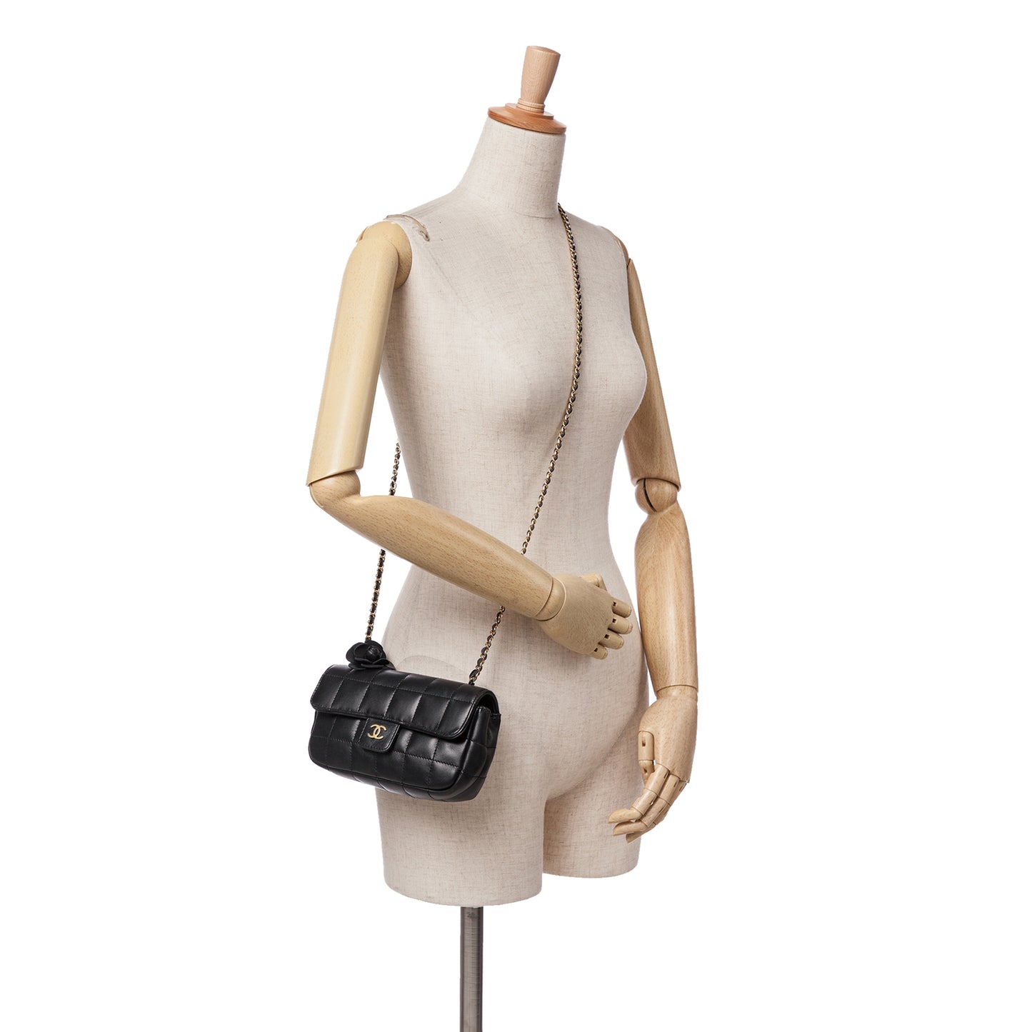 Chanel Extra Mini Camellia Choco Bar Lambskin Flap