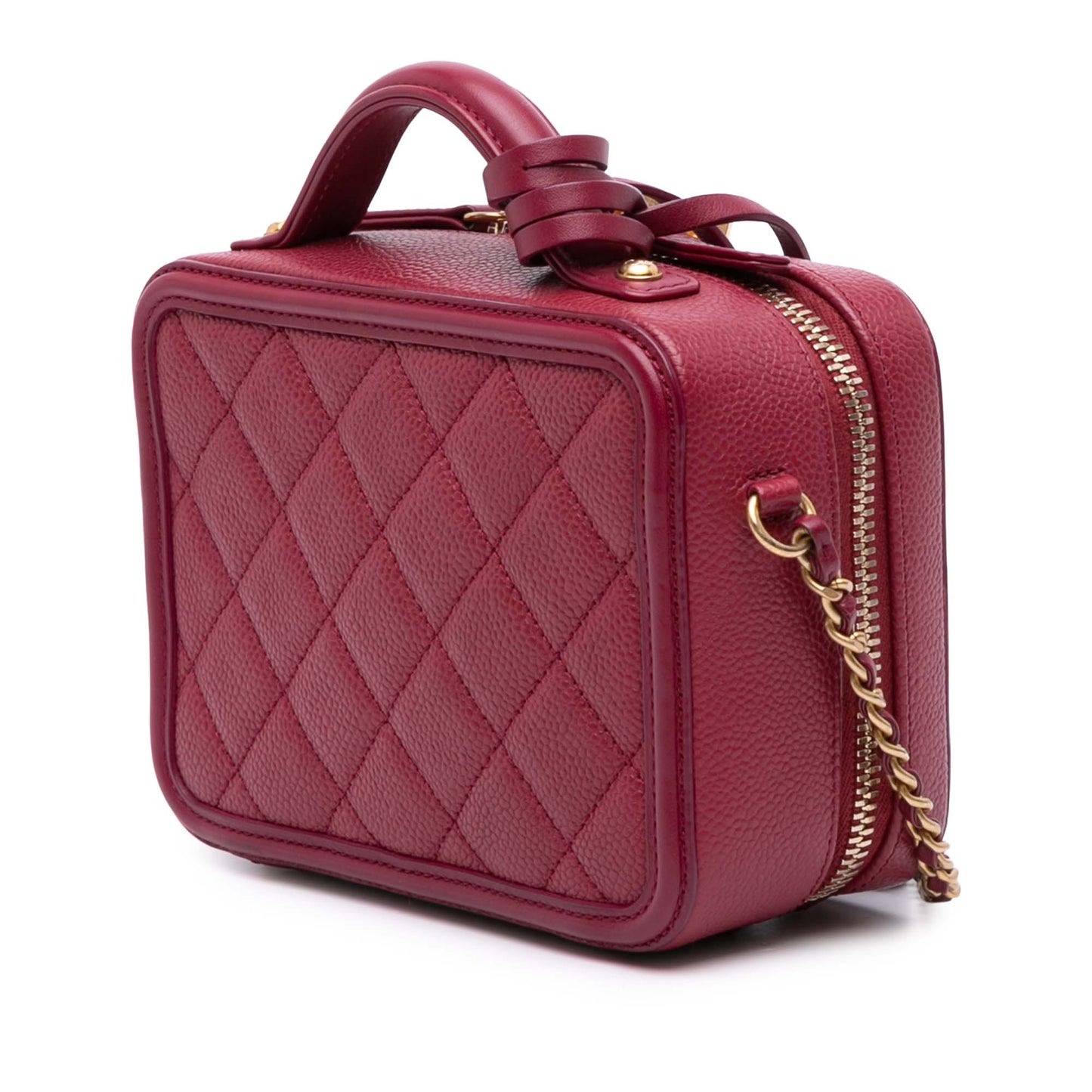 Chanel Caviar Filigree Vanity Case