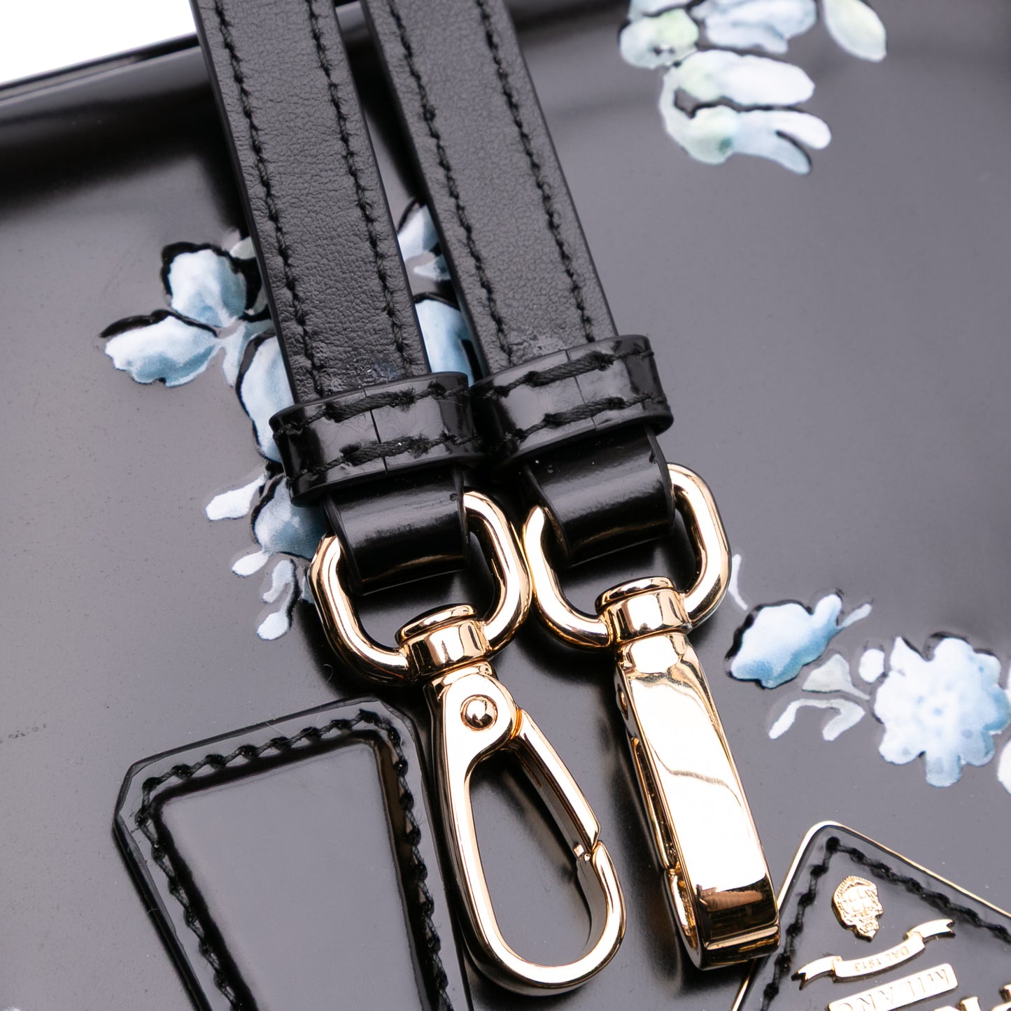 Prada Galleria Floral Print Galleria Double Zip Satchel
