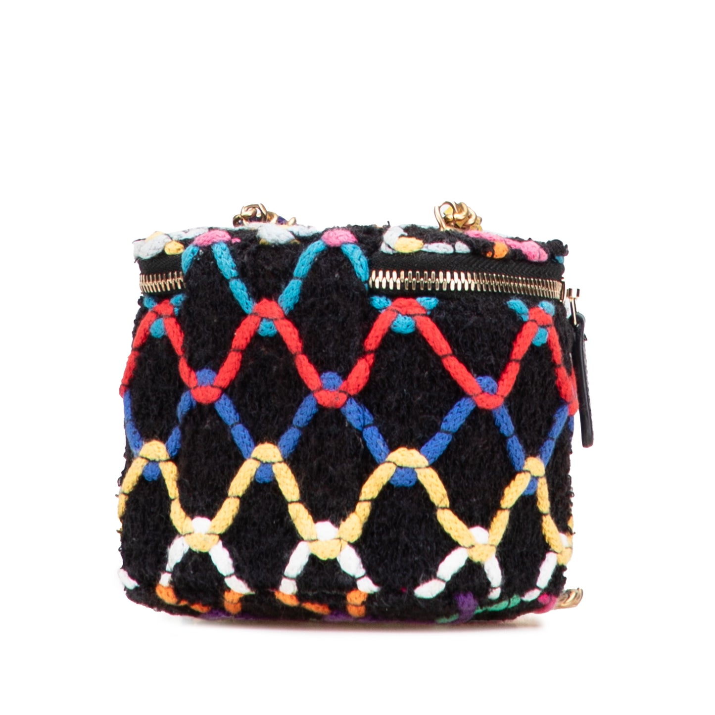 Chanel Multicolor Tweed CC Pearl Crush Vanity Case with Chain