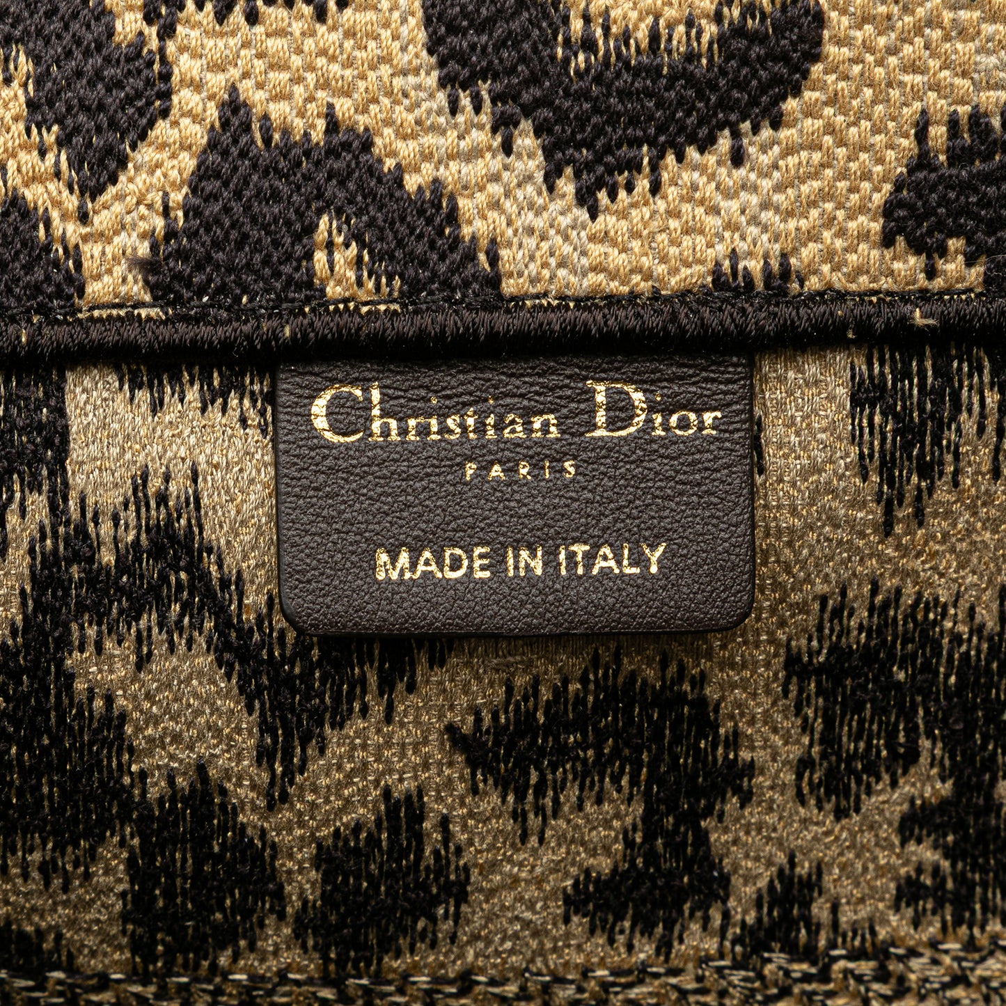 Dior Mizza Embroidered Canvas Leopard Book Tote