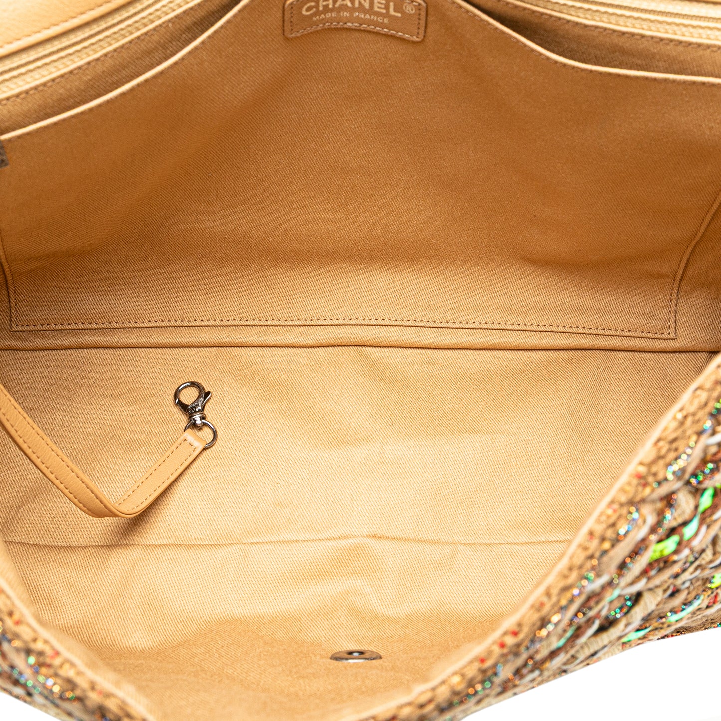 Chanel Classic Iridescent Ribbon and Tweed Single Flap