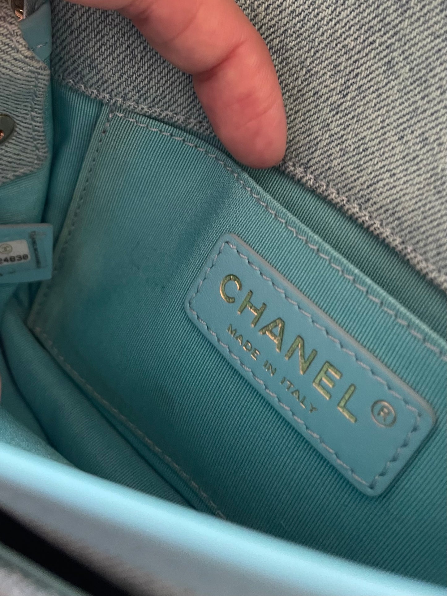 Chanel Mini CC Quilted Denim Messenger Flap