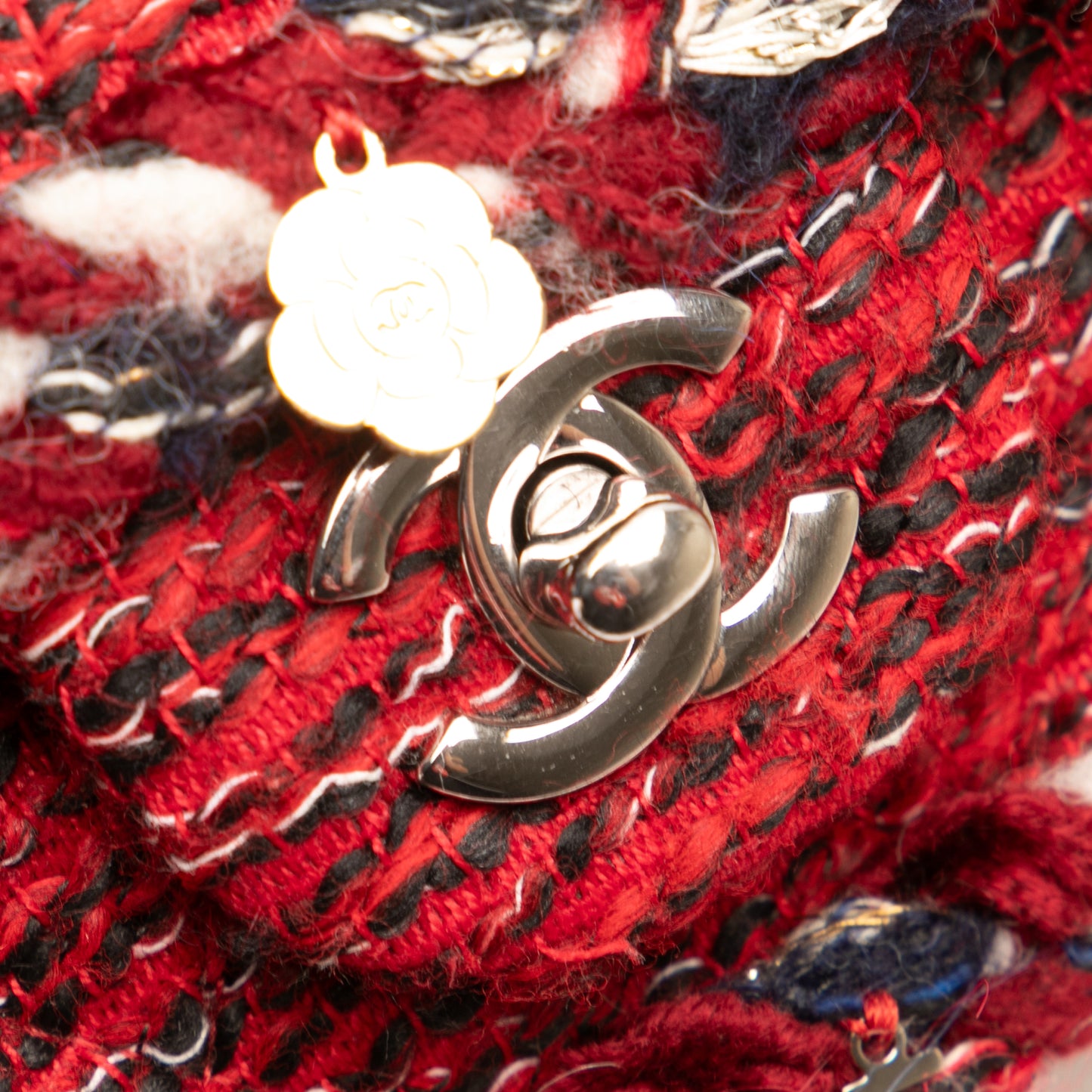 Chanel Small Classic Tweed Charm Double Flap