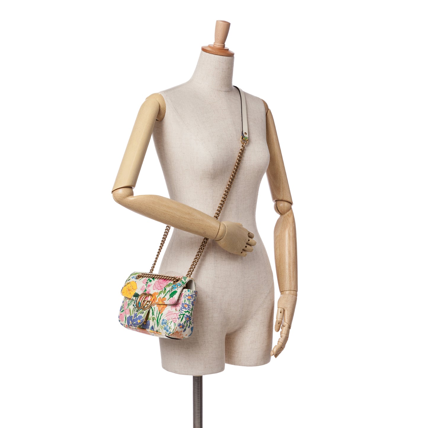 Gucci x Ken Scott GG Marmont Floral Printed Flap Crossbody