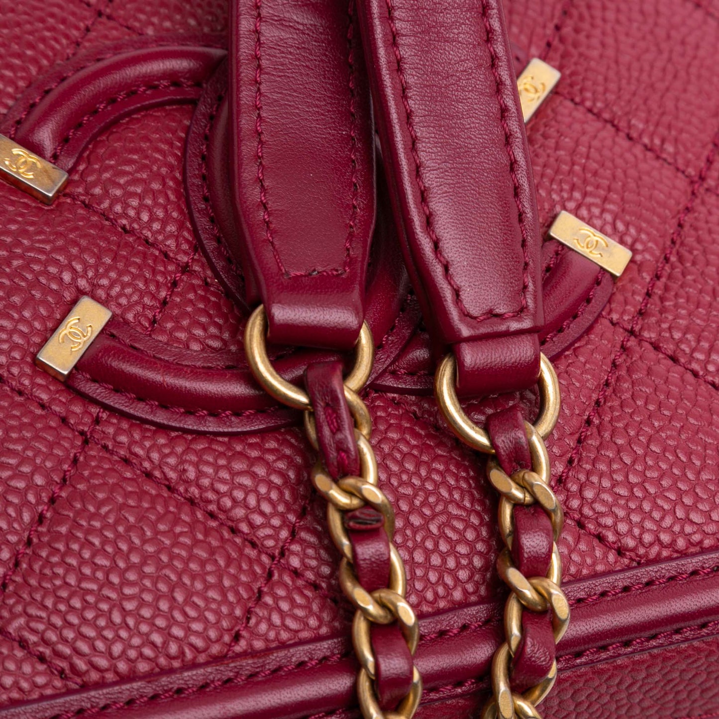 Chanel Caviar Filigree Vanity Case