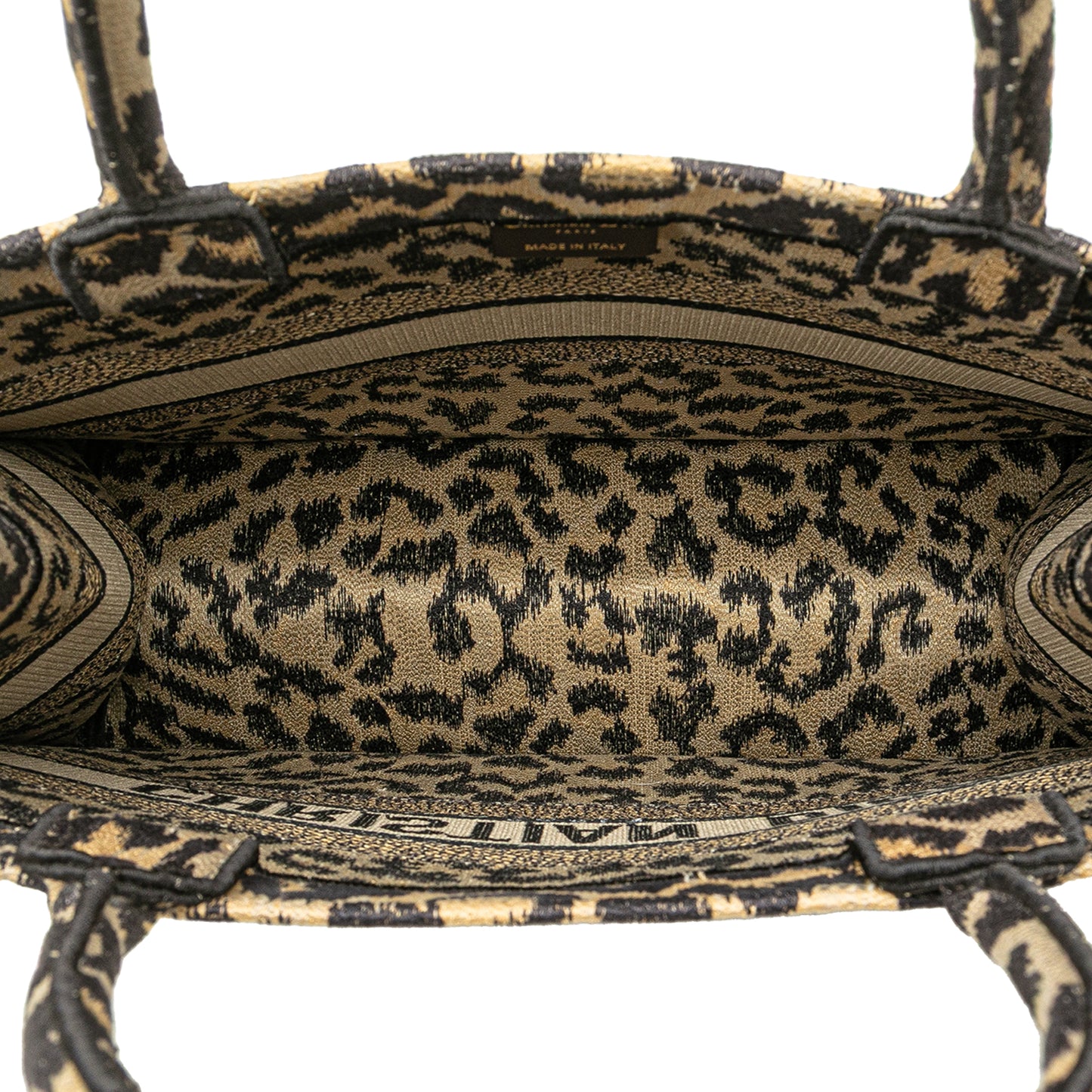 Dior Mizza Embroidered Canvas Leopard Book Tote