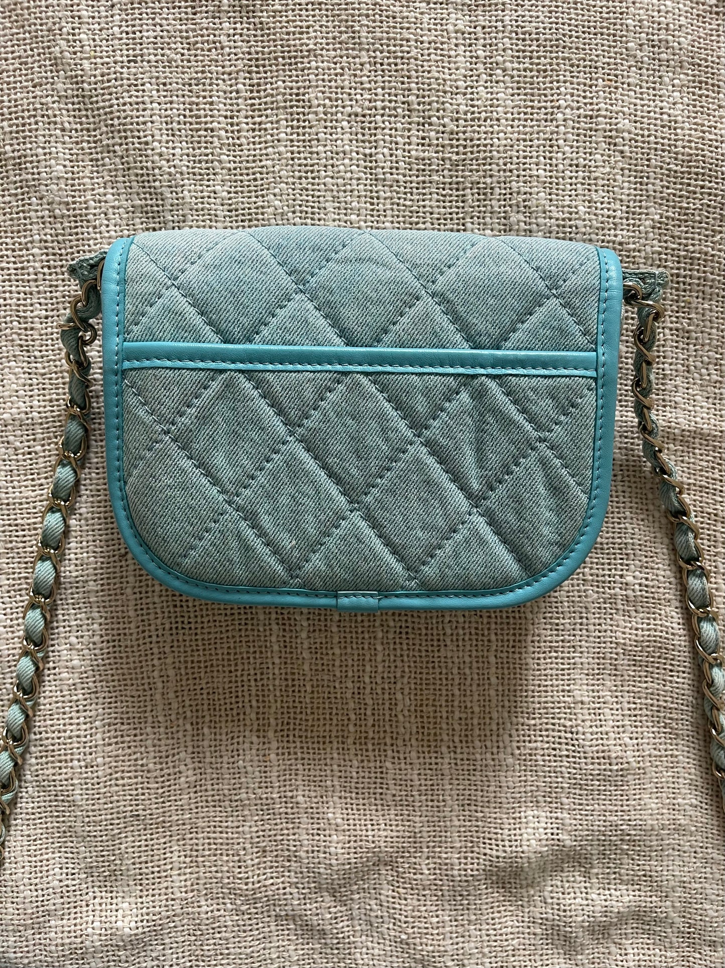 Chanel Mini CC Quilted Denim Messenger Flap