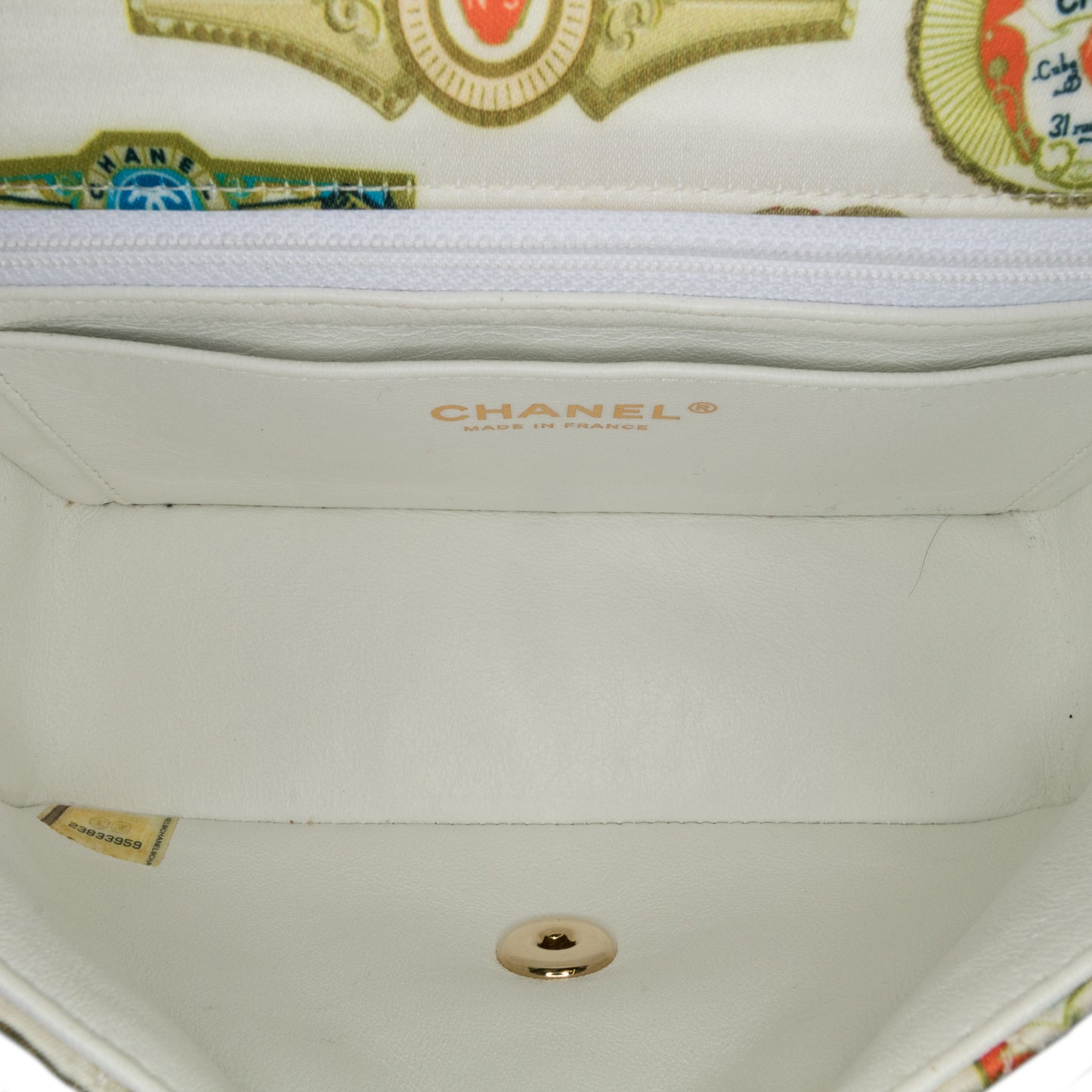 Chanel Mini Rectangular Classic Printed Satin Cuba Single Flap