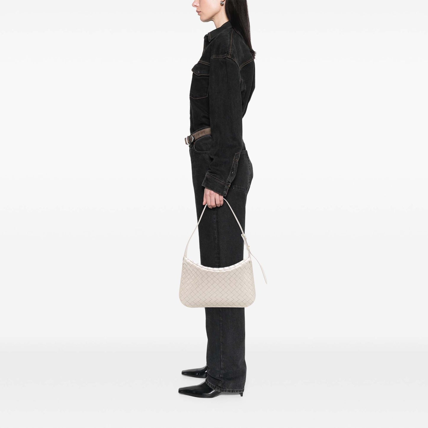 Bottega Veneta Intrecciato Cradle Fold Over Shoulder Bag