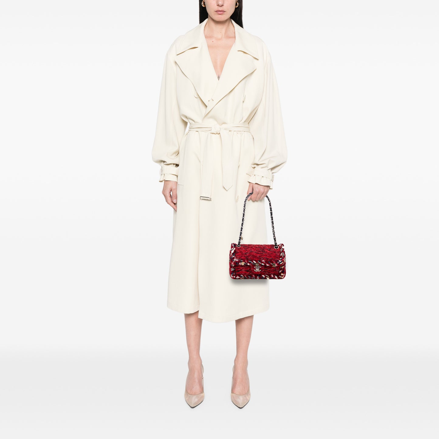 Chanel Small Classic Tweed Charm Double Flap