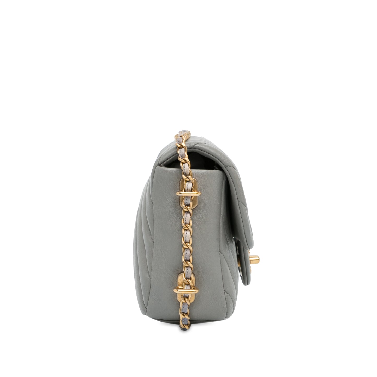 Chanel Mini Rectangular Chevron Chain Around Flap
