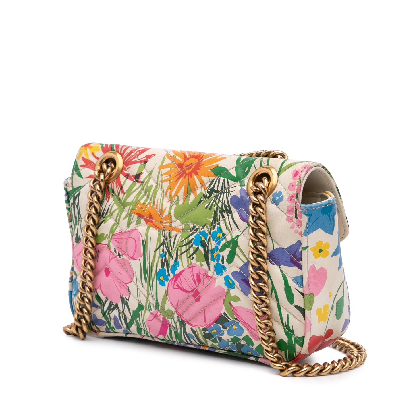 Gucci x Ken Scott GG Marmont Floral Printed Flap Crossbody