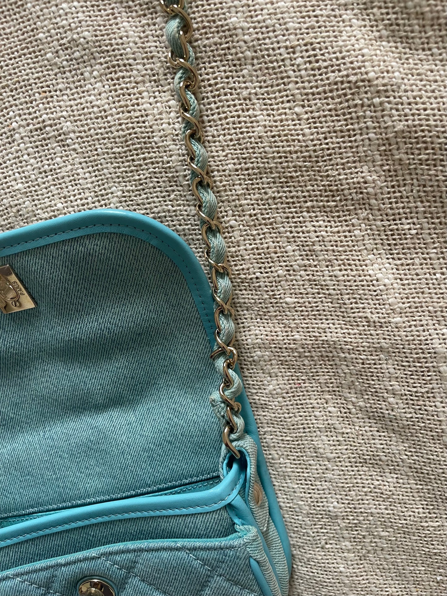 Chanel Mini CC Quilted Denim Messenger Flap