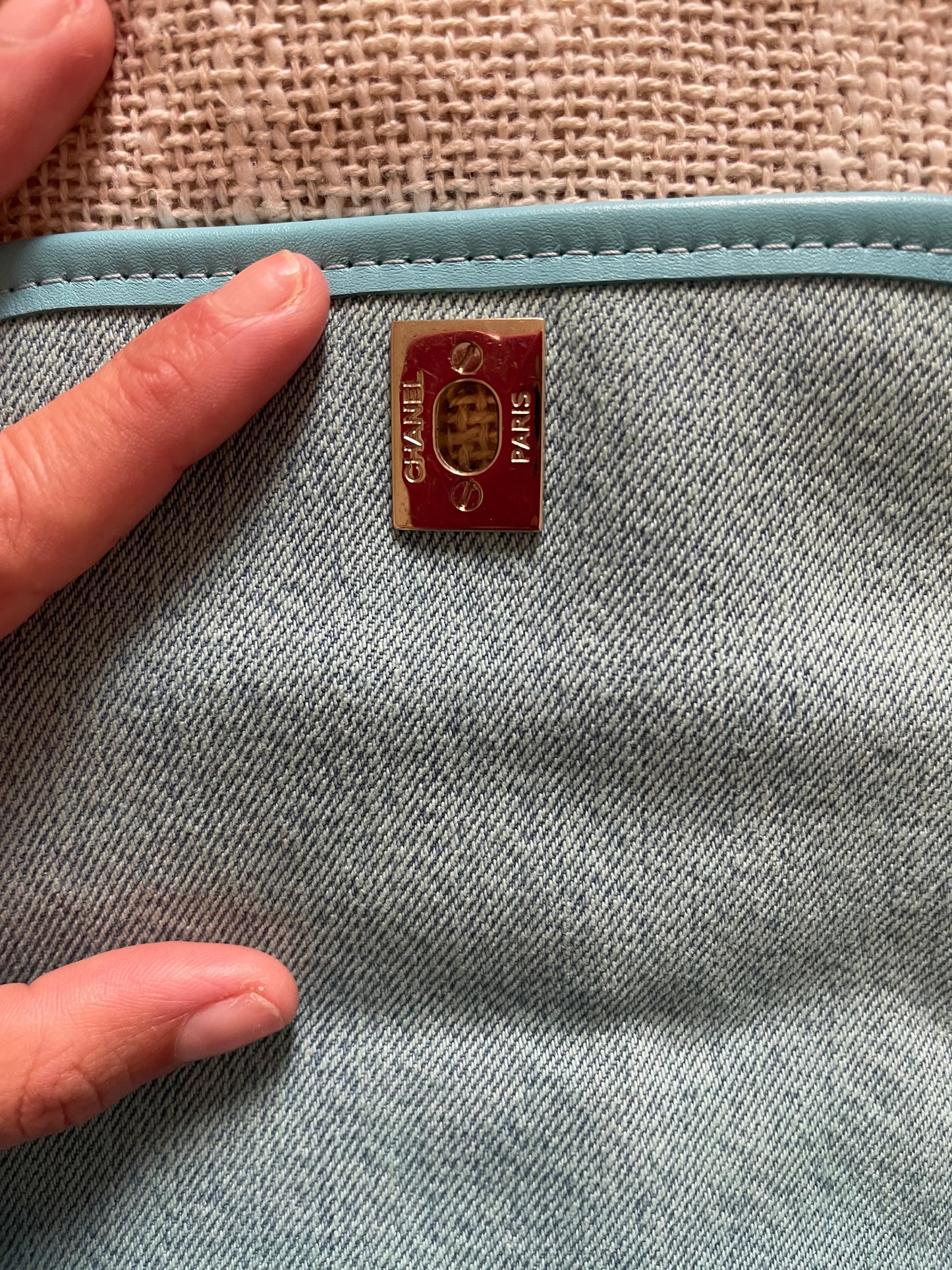 Chanel Mini CC Quilted Denim Messenger Flap
