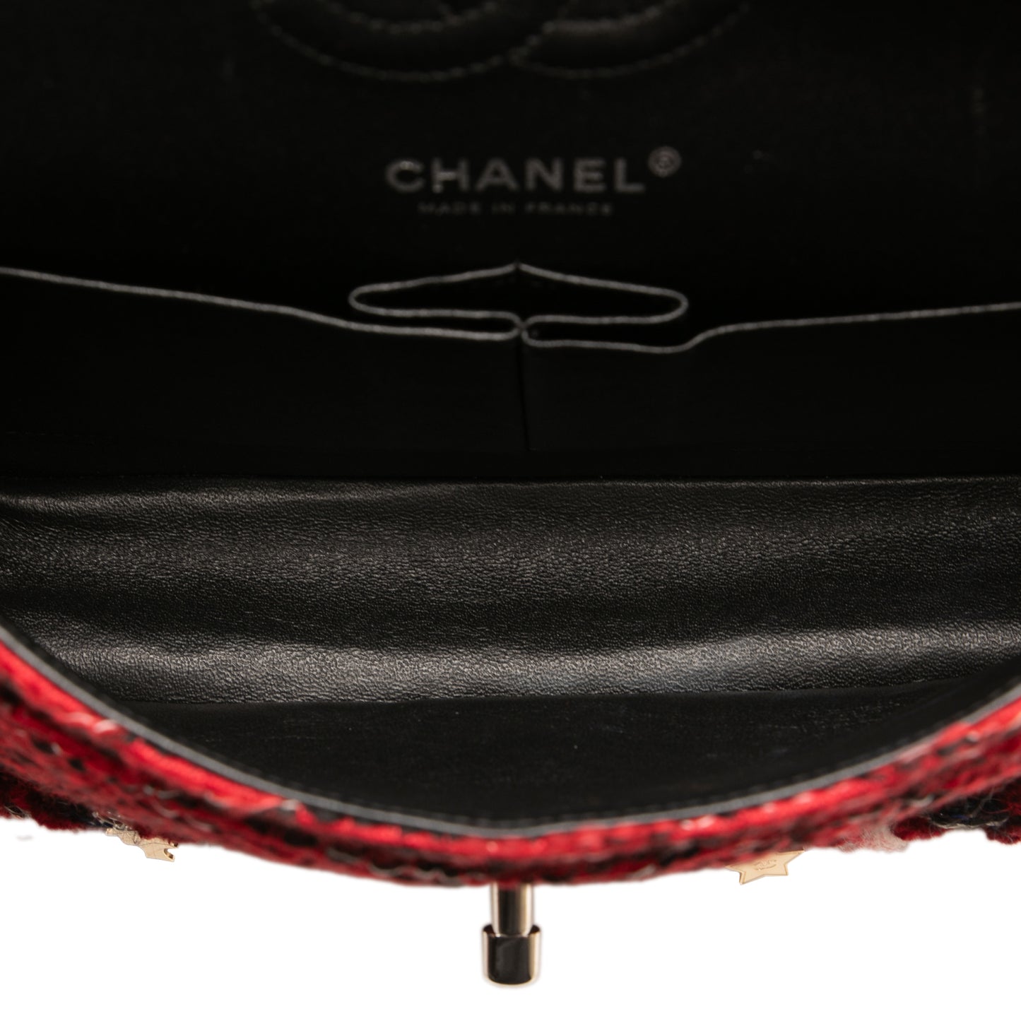 Chanel Small Classic Tweed Charm Double Flap