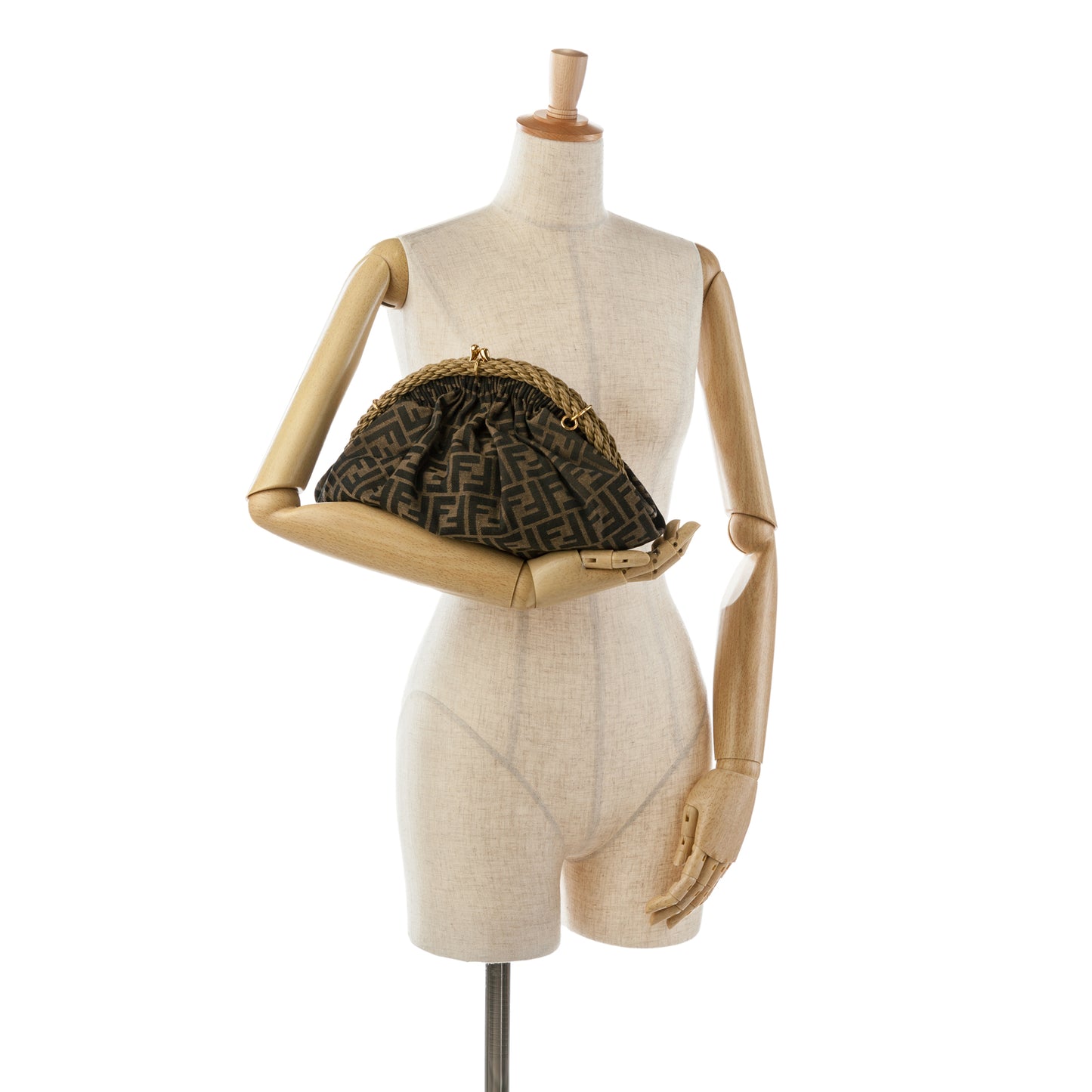 Fendi zucca Shell Clutch