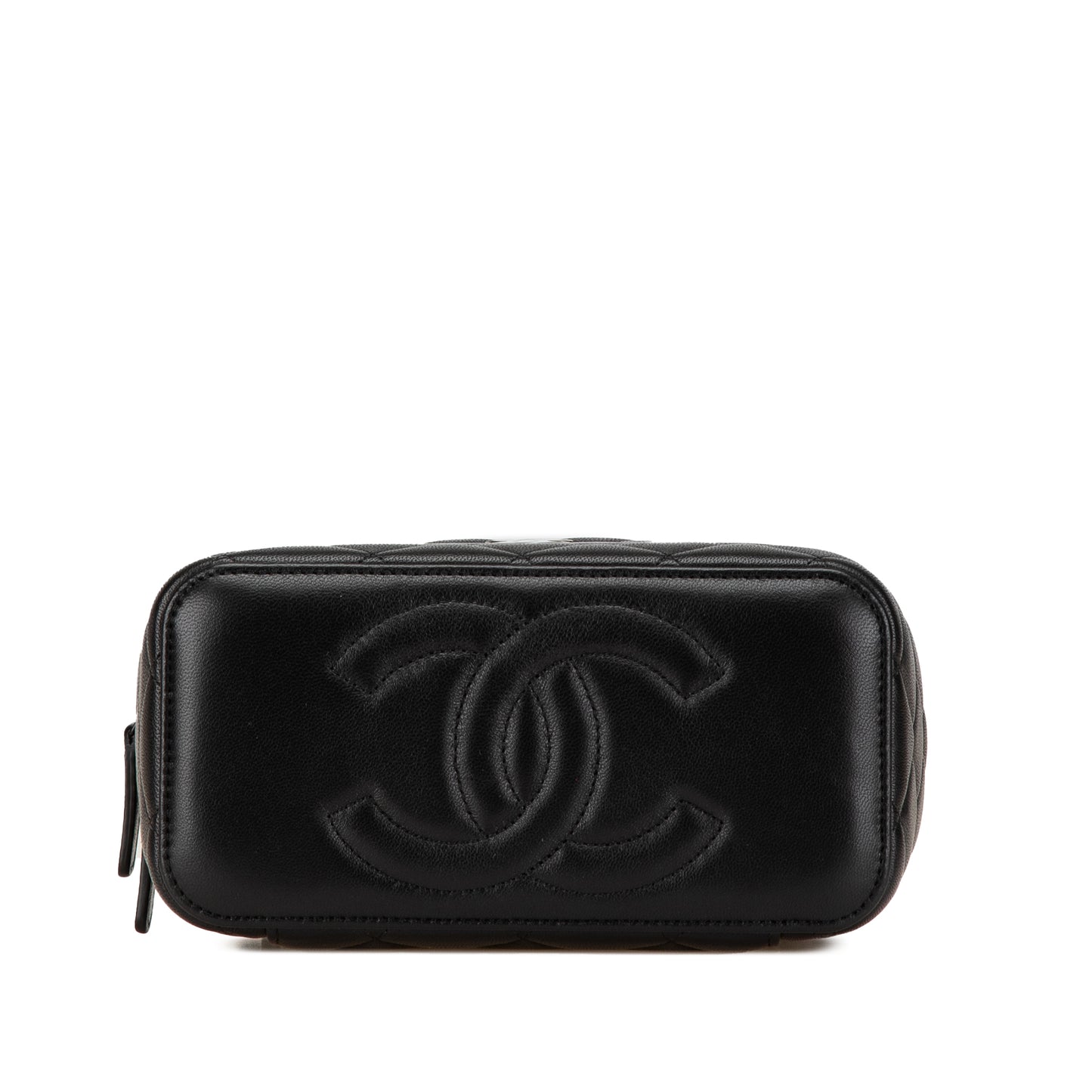 Chanel Small Vanity Case So Black Top Handle with Chain