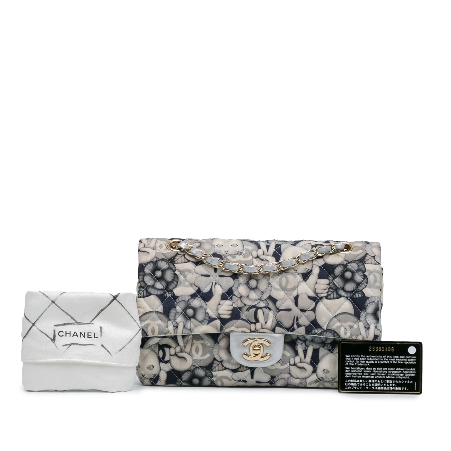 Chanel Medium Classic Nylon Cat Emoticon Double Flap