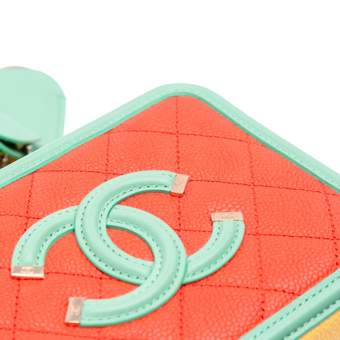 Chanel Tricolor Caviar CC Filigree Vanity Case
