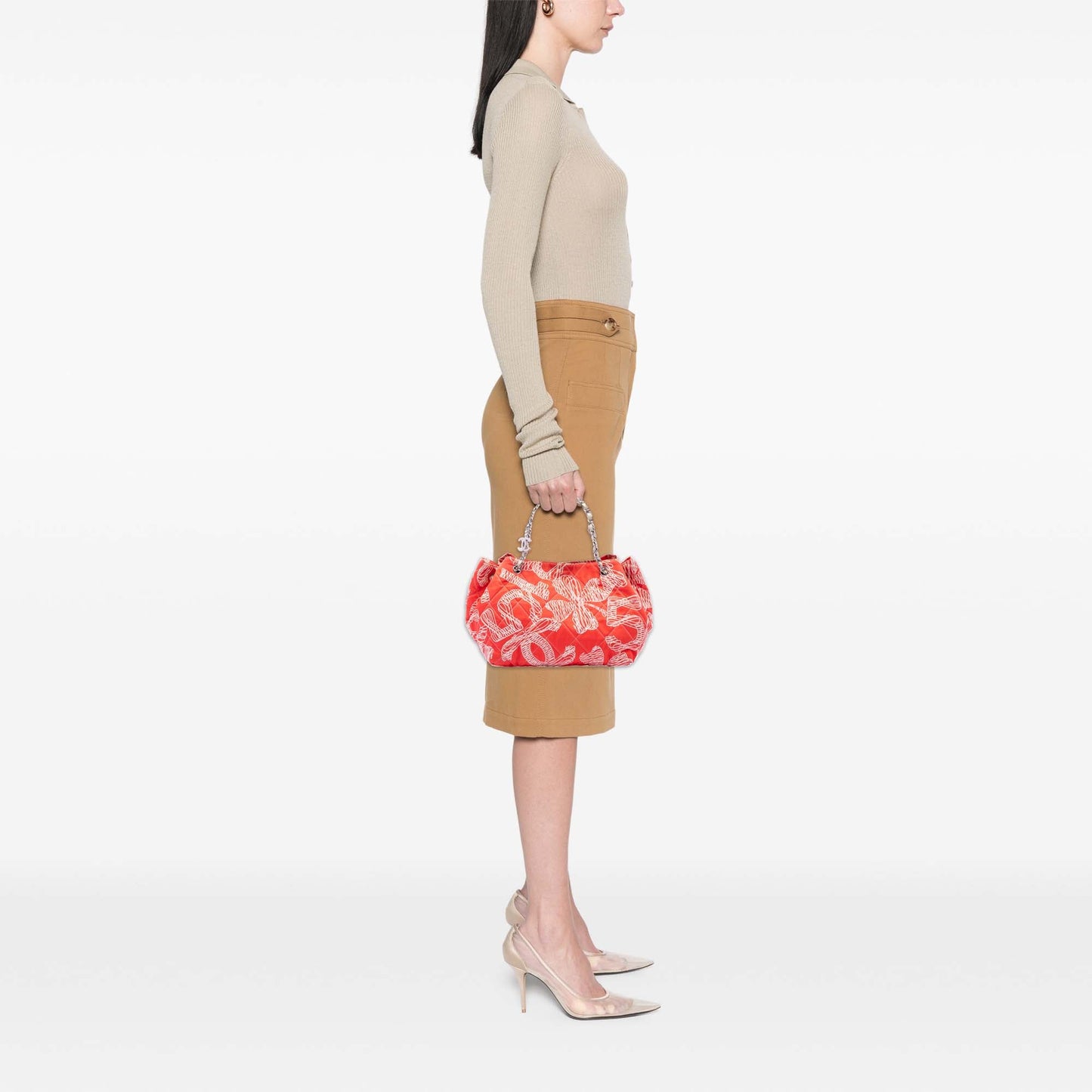 Chanel Coral Chain Tote Bag