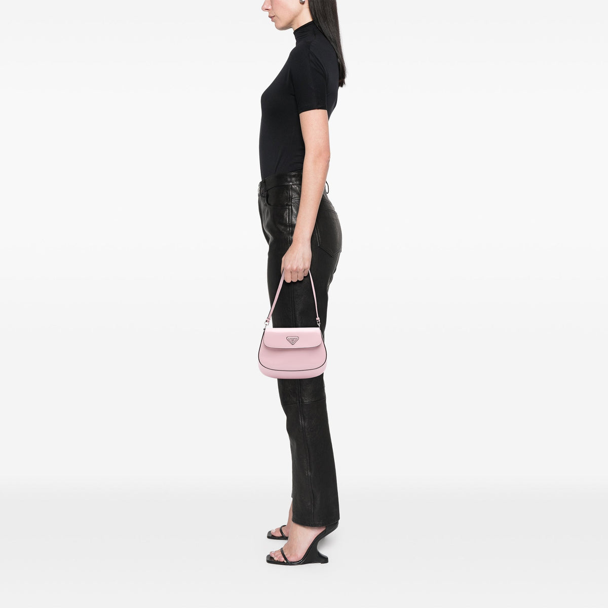 Prada Spazzolato Leather Cleo Flap Bag
