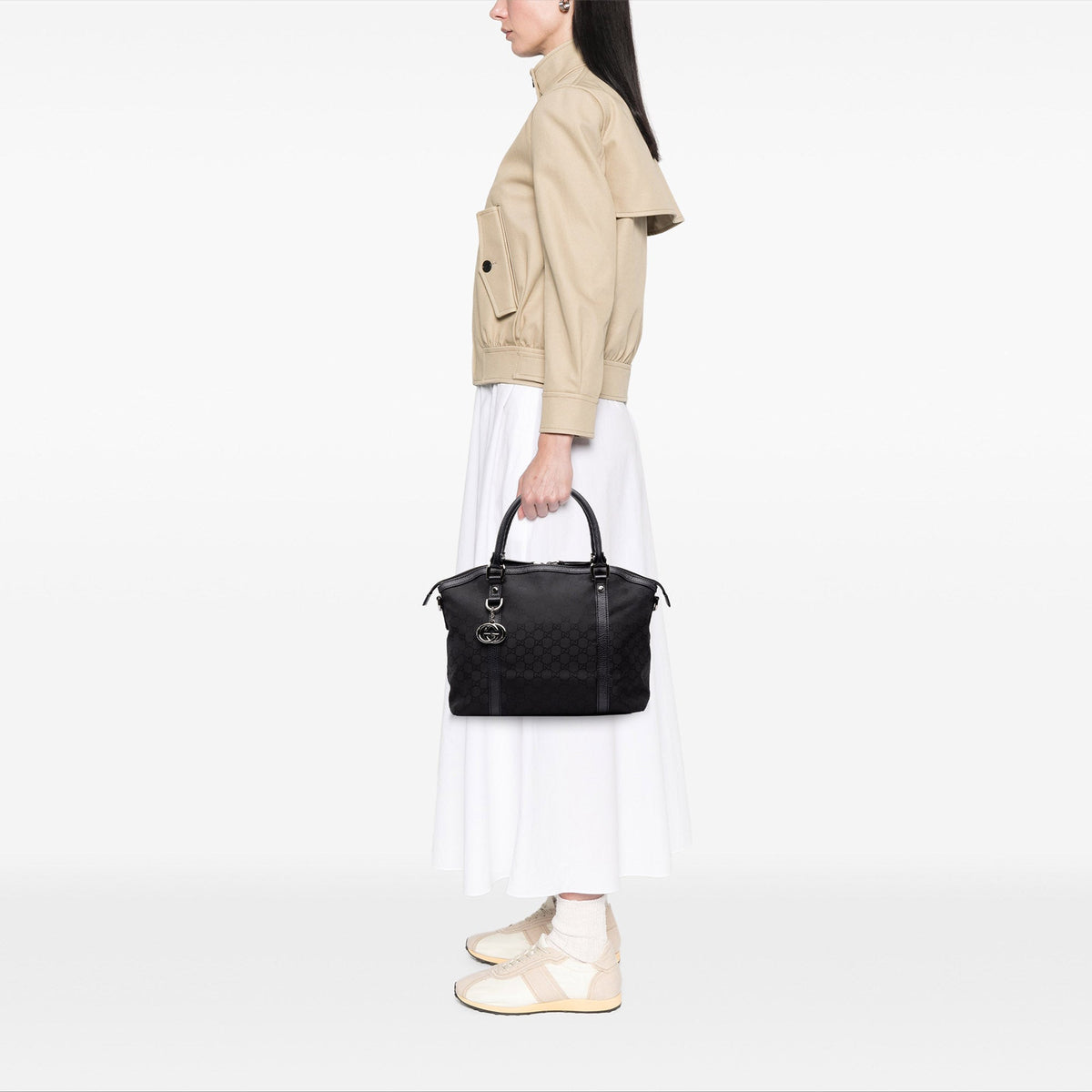 Gucci Medium GG Canvas Charm Dome Bag