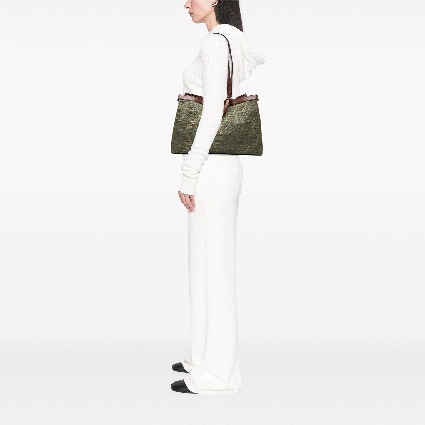 Fendi Sarah Coleman Zucca Fish Eye Vertigo Peekaboo X Tote