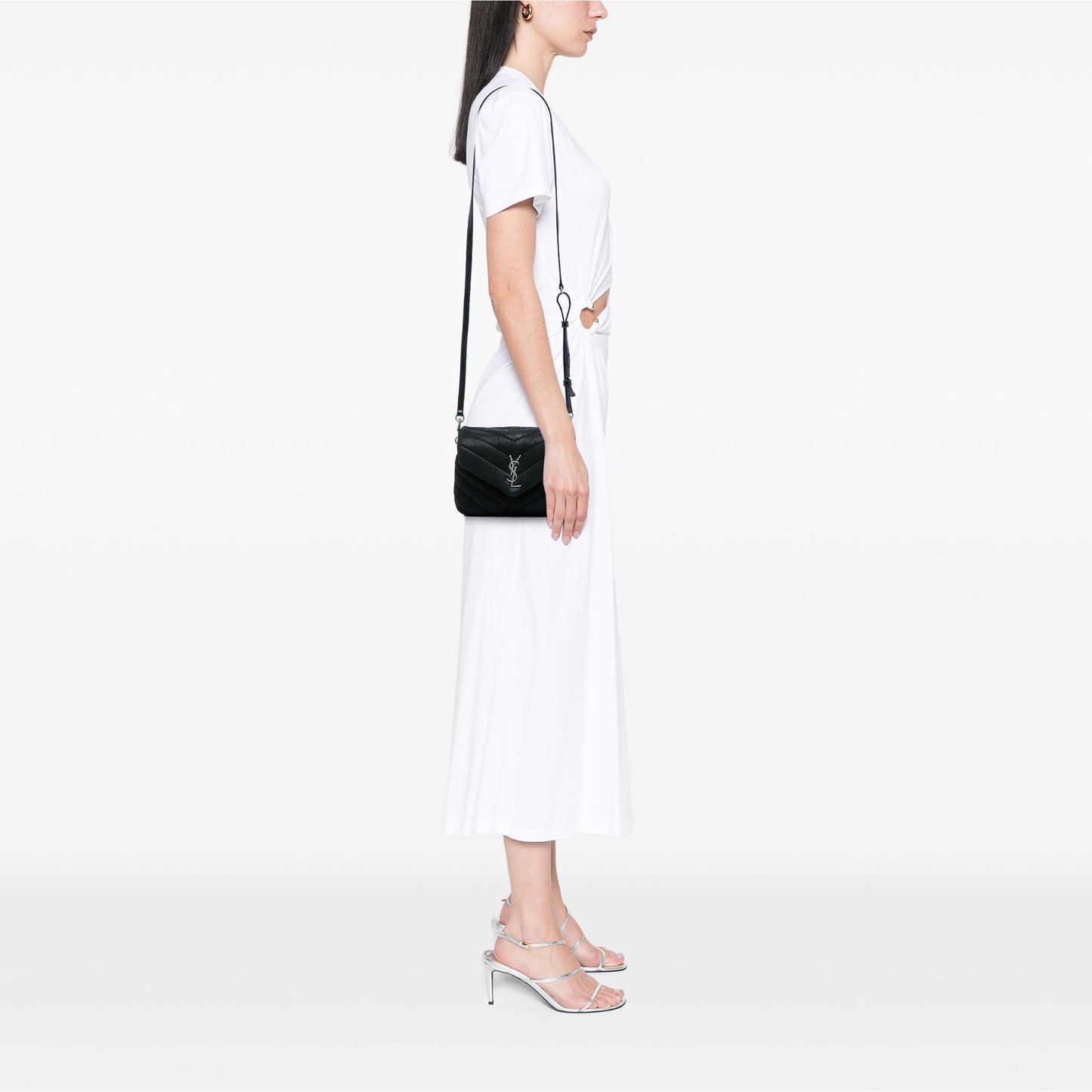 Saint Laurent Glitter Suede LouLou Crossbody