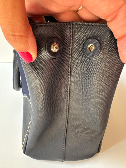 Prada Small Galleria double zip tessuto and city calf hand Stitched used bag