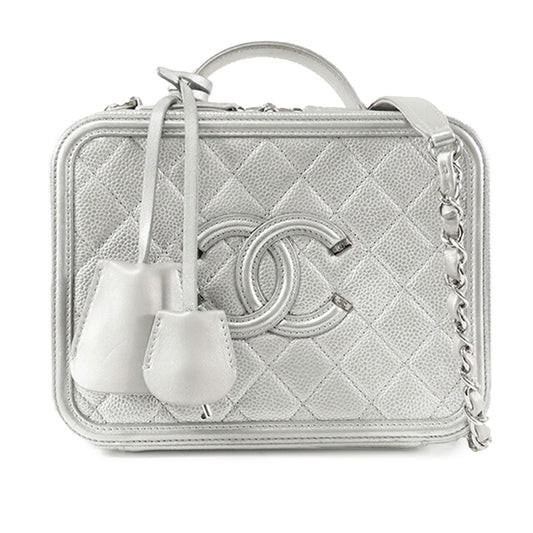 Chanel Caviar Filigree Vanity Case