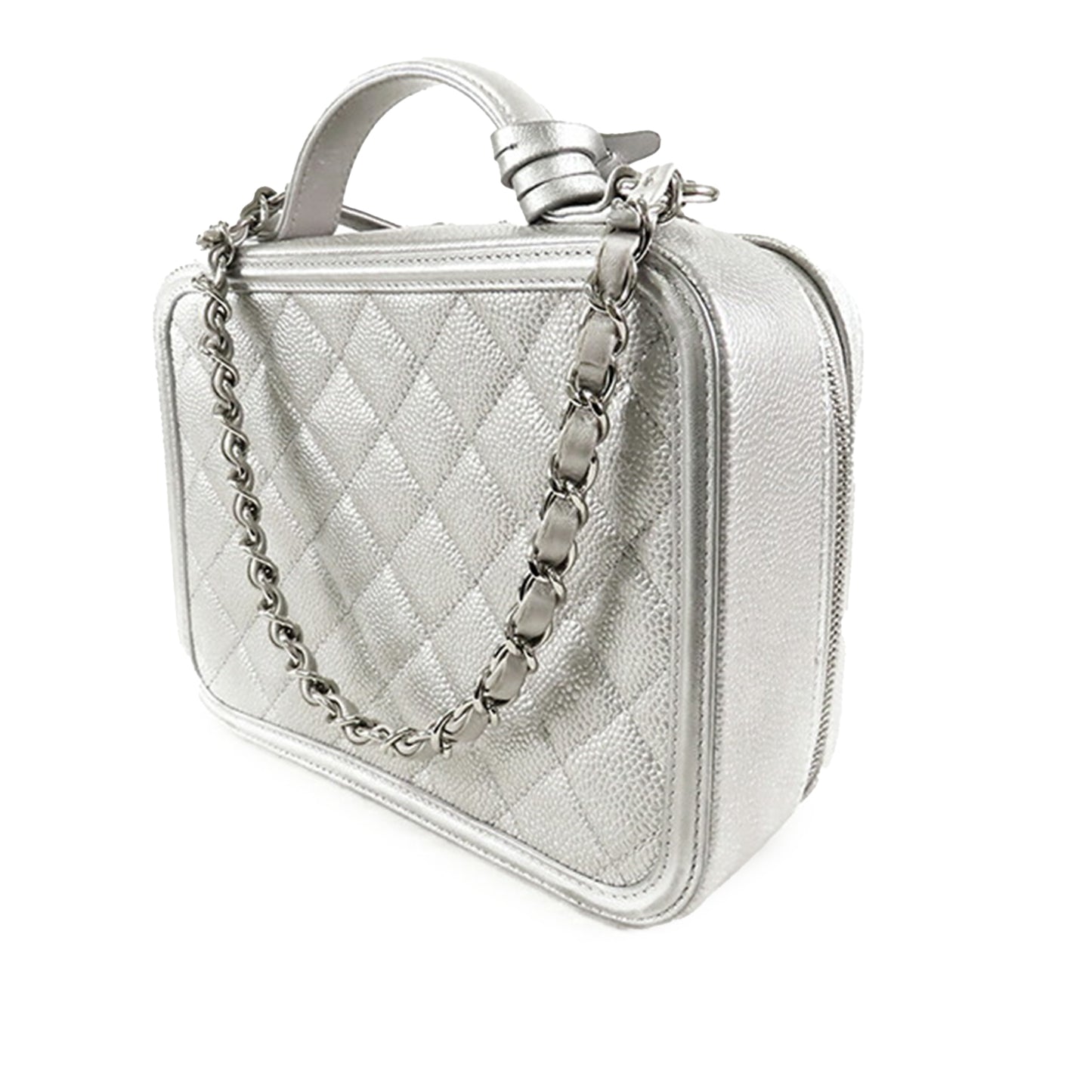 Chanel Caviar Filigree Vanity Case