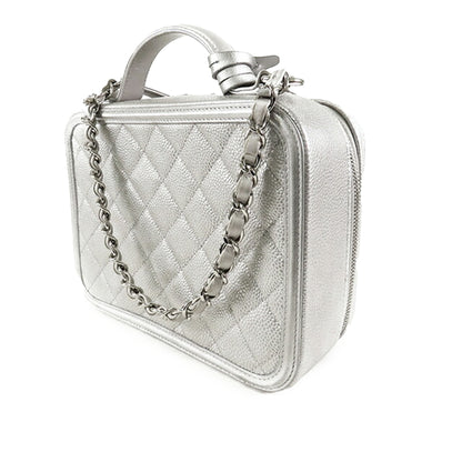 Chanel Caviar Filigree Vanity Case
