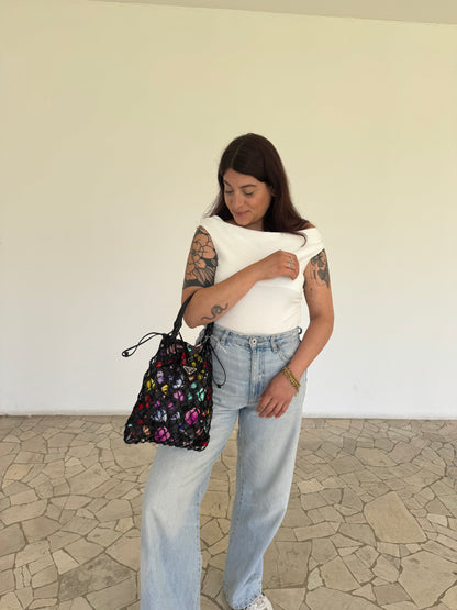 Prada Floral Printed Tessuto Tote