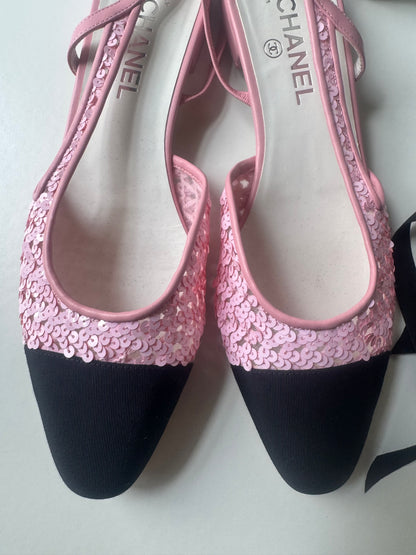 Chanel Sequin Slingback
