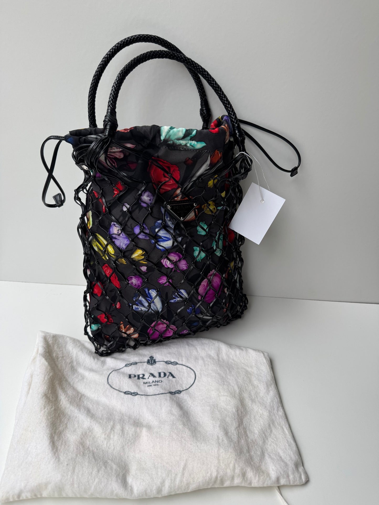 Prada Floral Printed Tessuto Tote