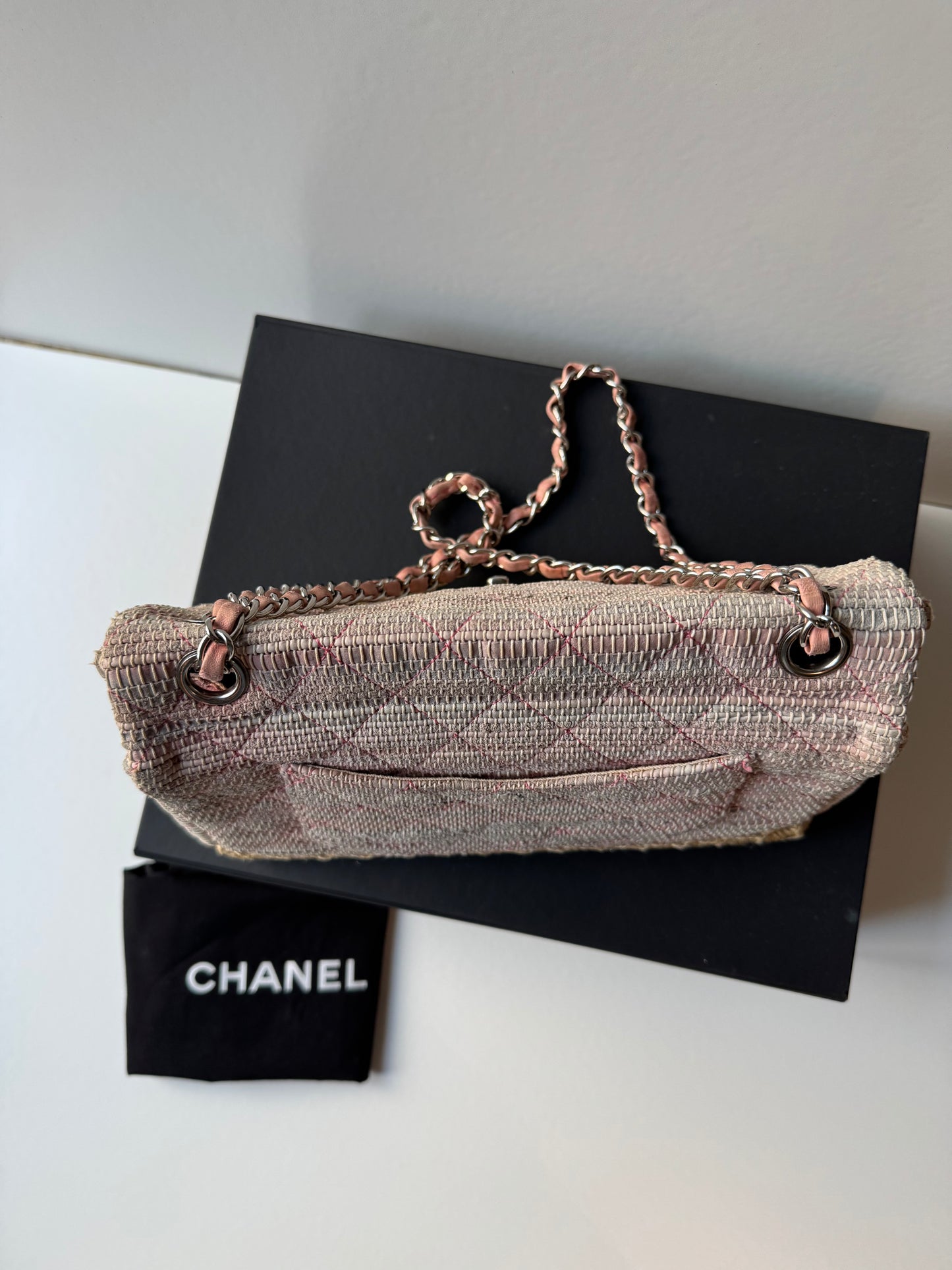 Chanel Quilted Tweed Espadrille Chain Flap