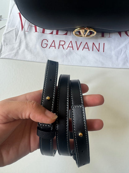 Valentino Leather Ohval Flap Bag