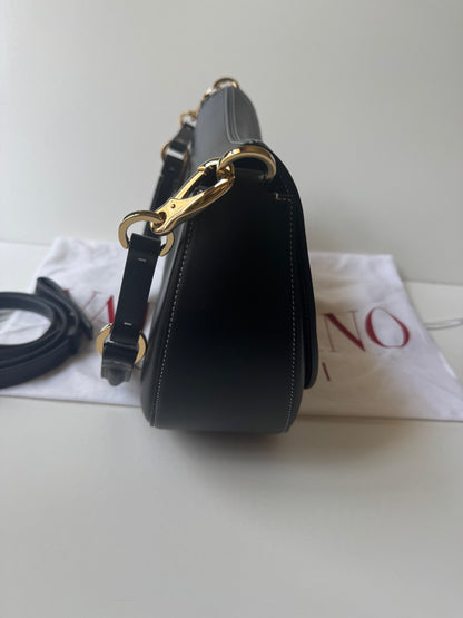 Valentino Leather Ohval Flap Bag