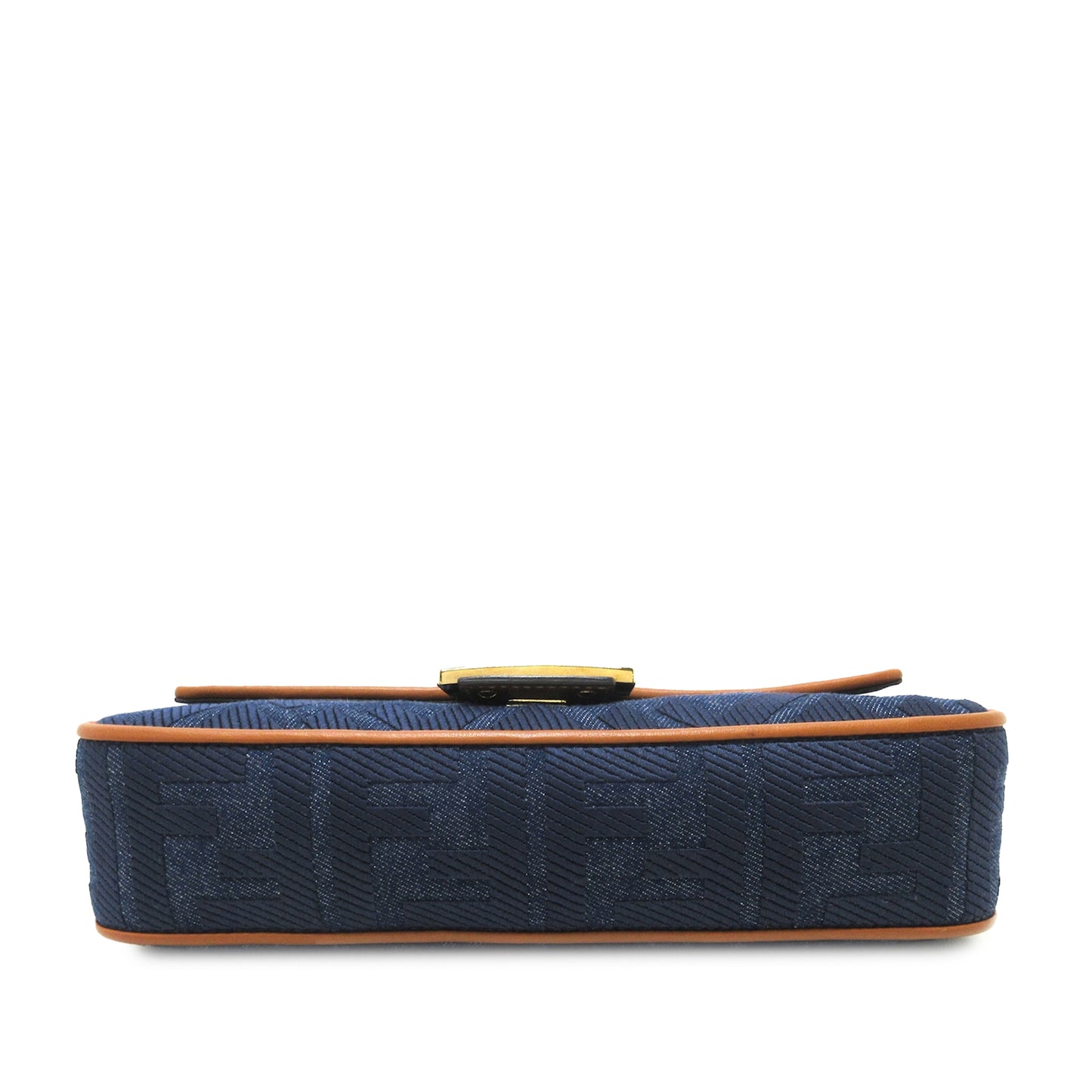 Fendi Denim  Baguette Zucca Embroidered