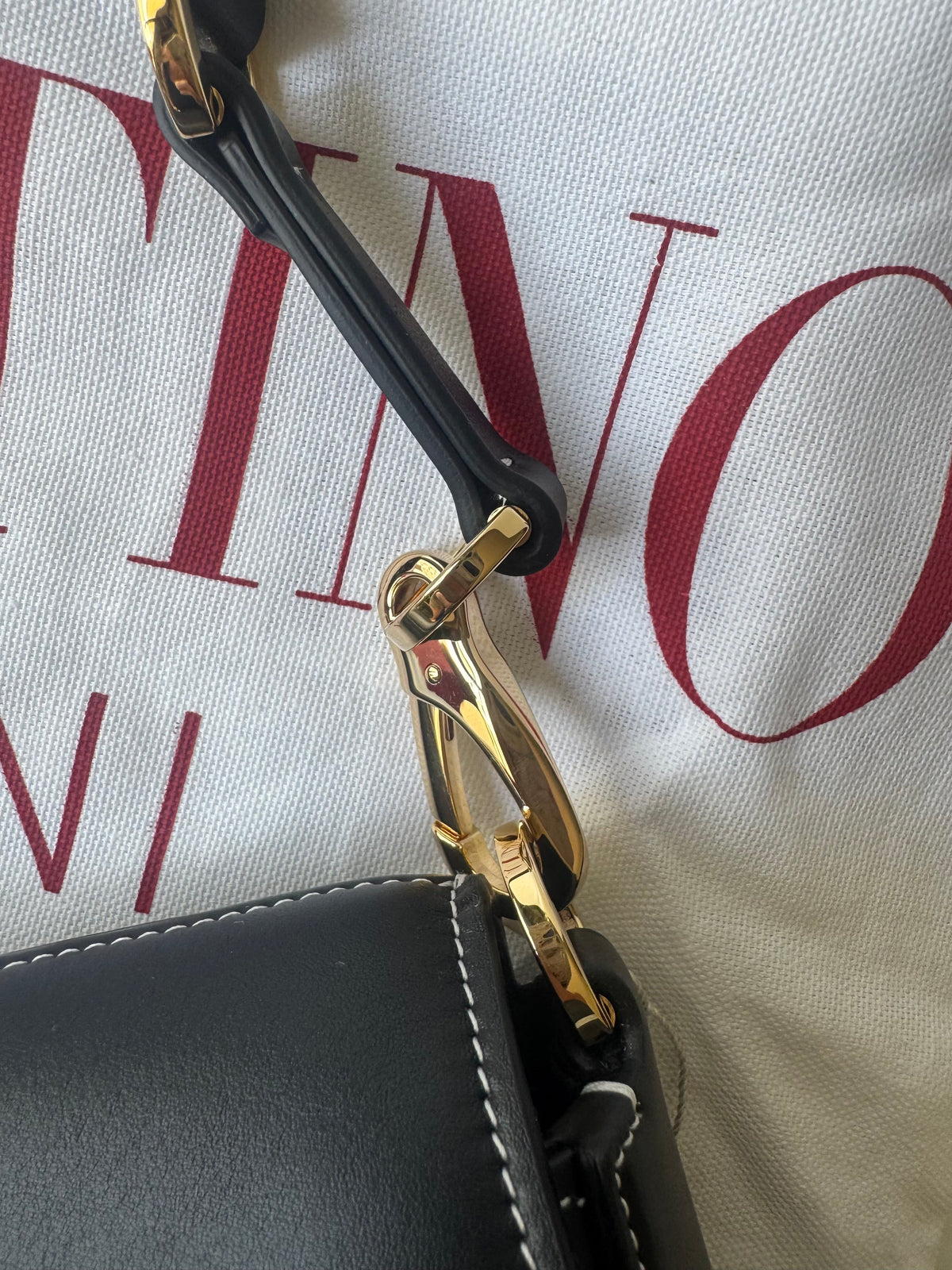 Valentino Leather Ohval Flap Bag