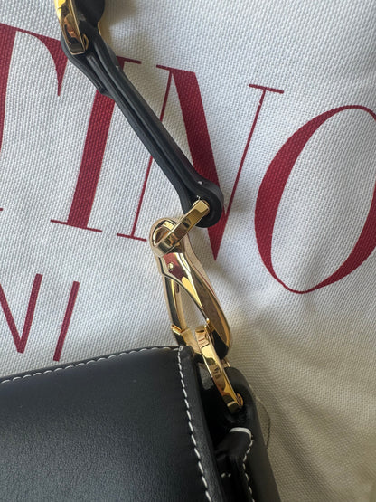 Valentino Leather Ohval Flap Bag