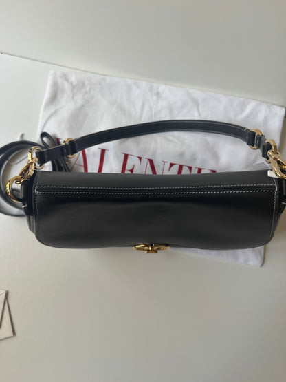 Valentino Leather Ohval Flap Bag