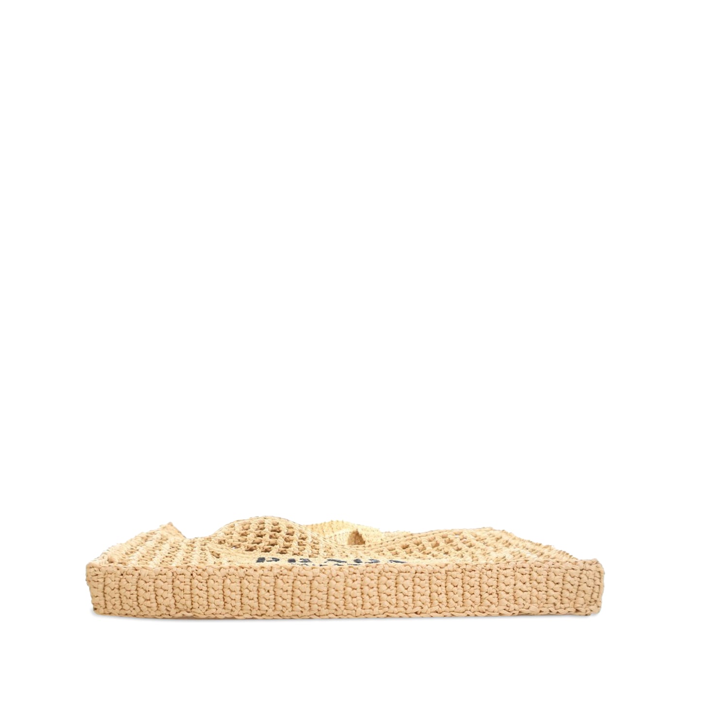 Prada Crochet Raffia Logo Tote