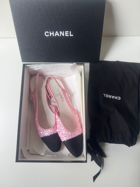 Chanel Sequin Slingback