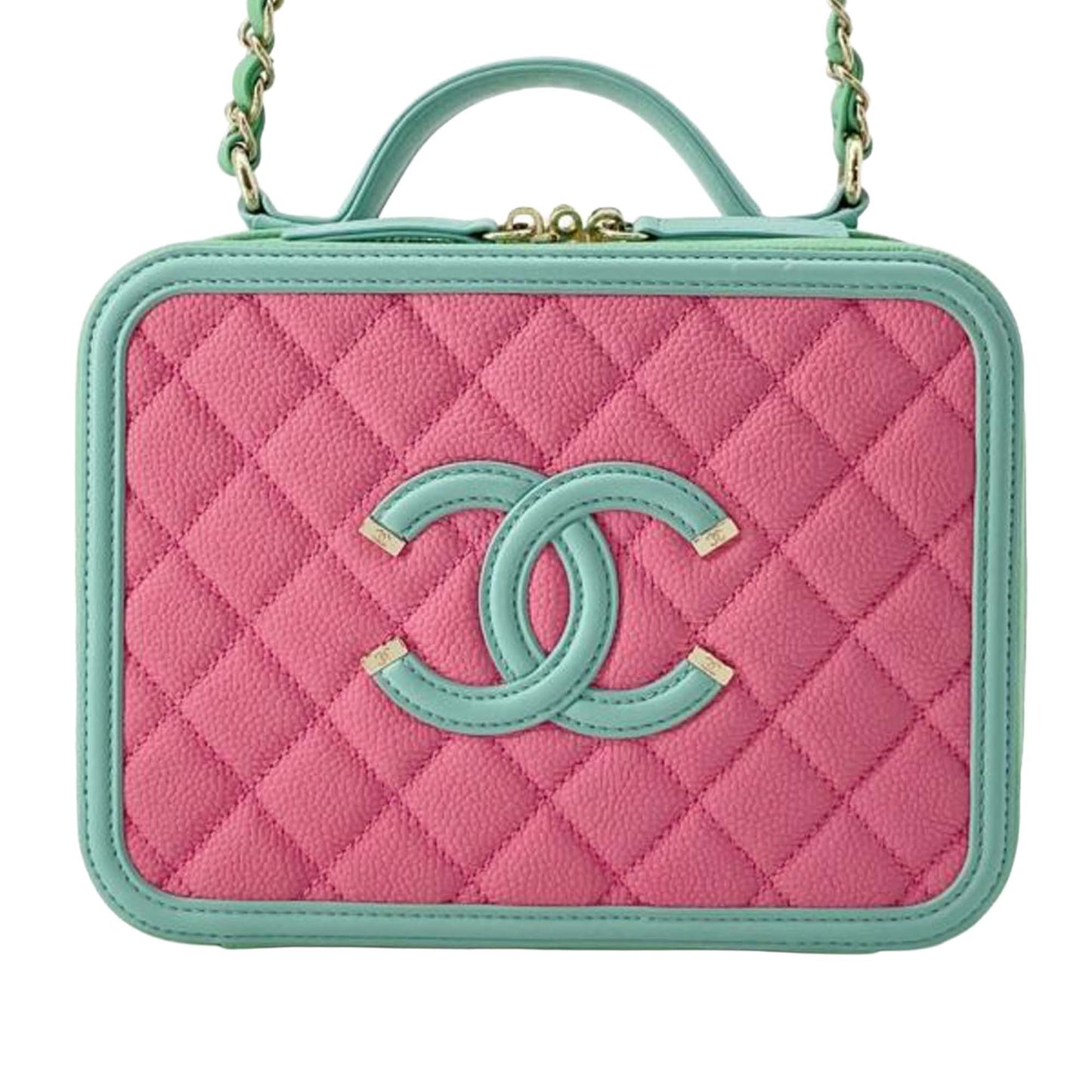 Chanel Tricolor Caviar CC Filigree Vanity Case
