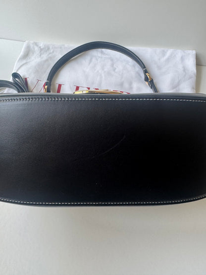 Valentino Leather Ohval Flap Bag