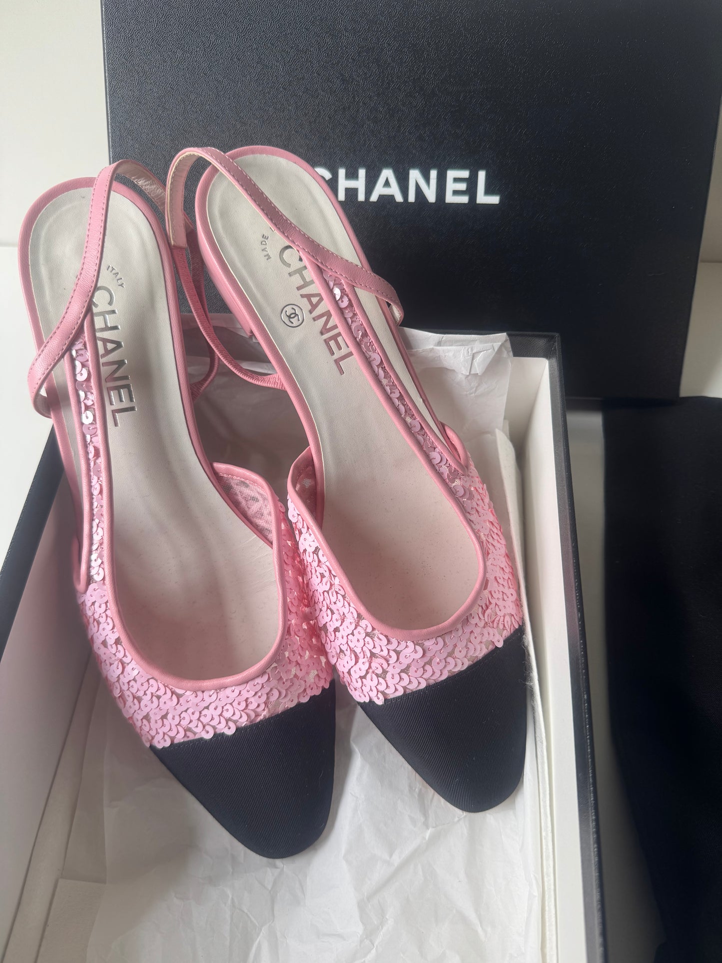 Chanel Sequin Slingback